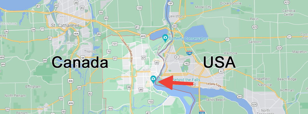 Map of the Niagara Falls area