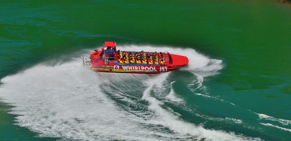 Whirlpool Jet Boat Tours on the water