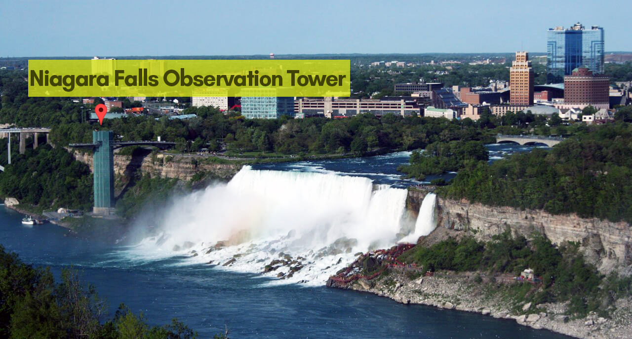 Image showing where niagara Falls Observation Tower is pinned on the map