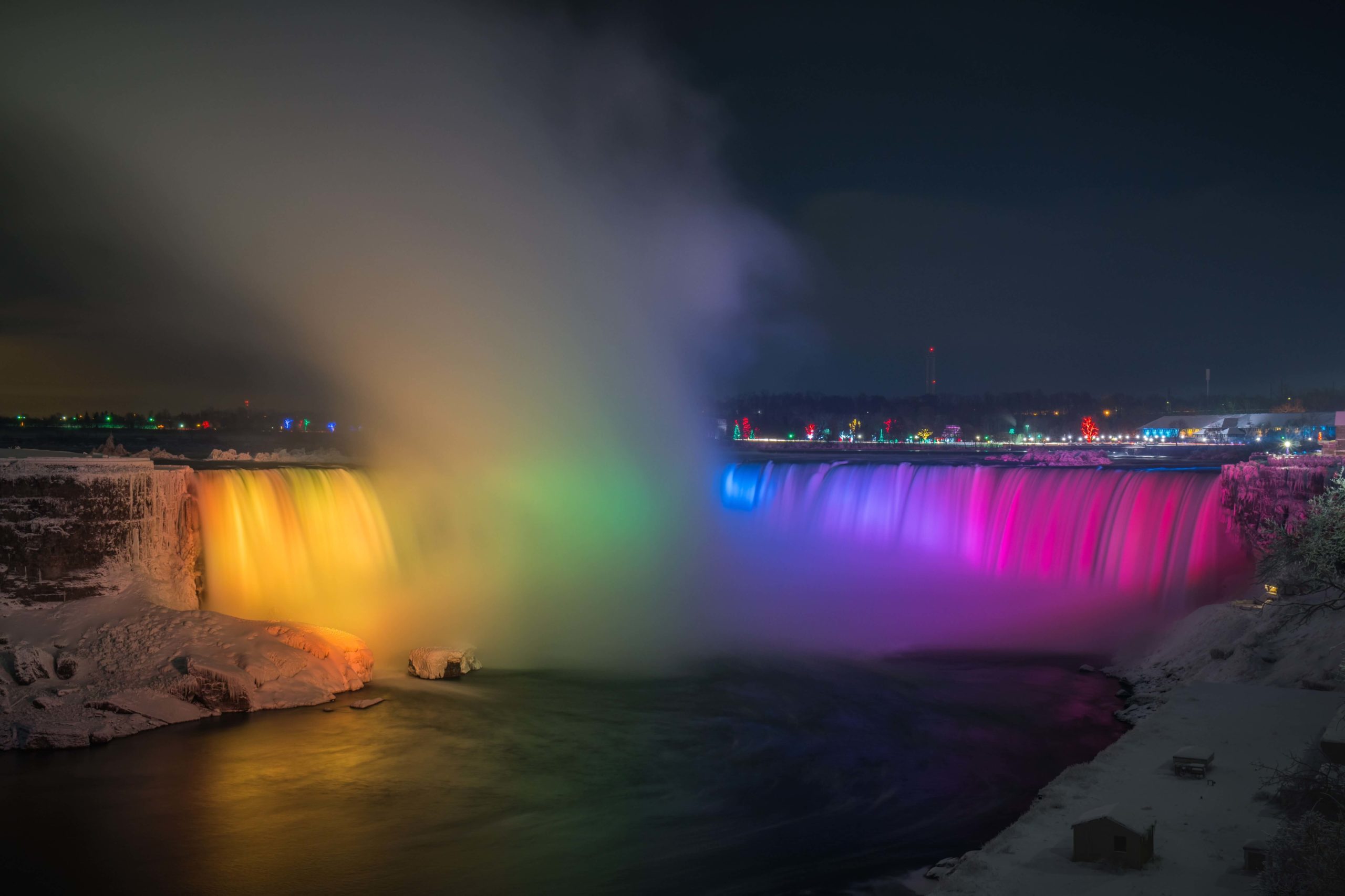 Niagara Falls at Night Illumination Lights Show1 scaled