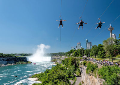 People on Zipline over Niagara Falls